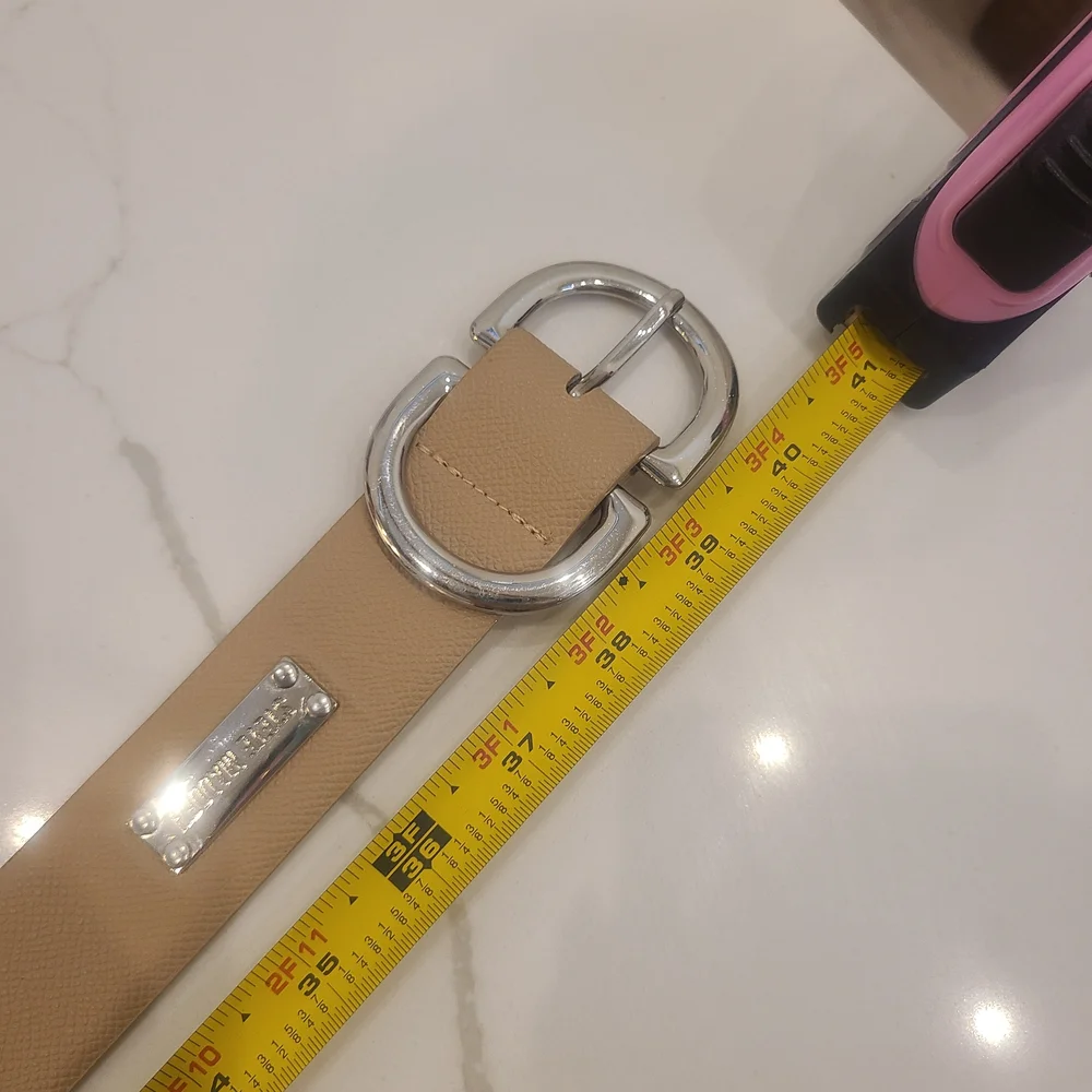 Steve Madden Beige Belt with Silver Buckle - Picture 4 of 4